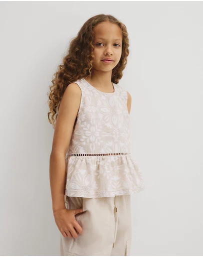 Country Road - Teen Sleeveless Peplum Top