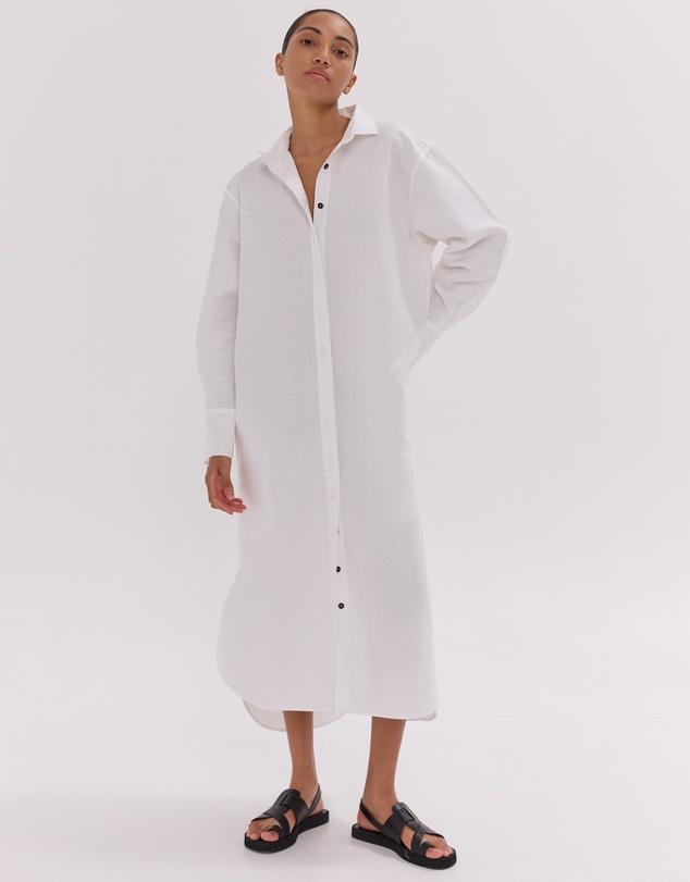 Cloth & Co. - The Shirt Dress | White