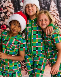 Kip&Co - Christmas Organic Cotton Short Sleeve Tee & Shorts Pyjama Set - Teens