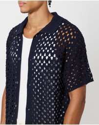 Scotch & Soda - Crochet Knitted Short Sleeve Polo