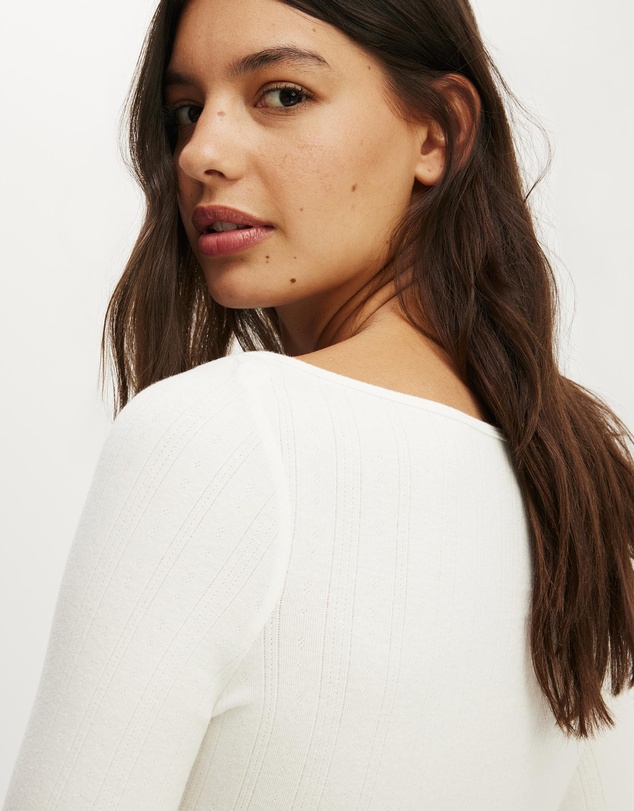 Cotton On Body - Dreamy Soft Pointelle 3/4 Long Sleeve Top