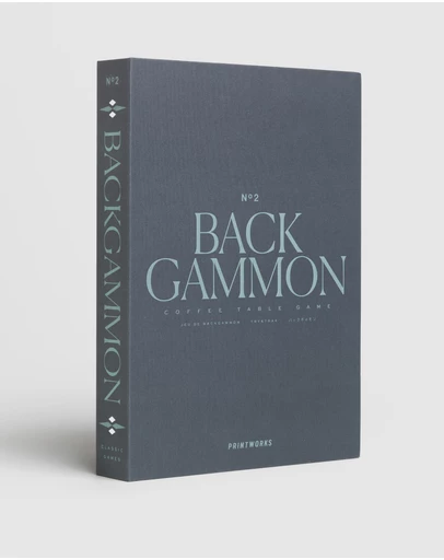 Printworks - Printworks Classic Backgammon -Grey Blue