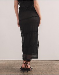 Dazie - Azaria Crinkle Frill Midi Skirt