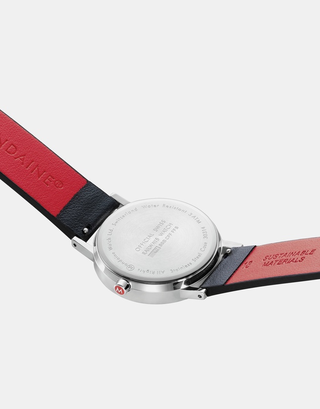Mondaine - Official Swiss Railways Classic DayDate Vegan Grape Leather Watch