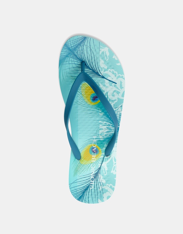 Vionic - Noosa Print Toe Post Sandal - Peacock Blue