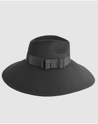Max Alexander - Wide Brim Black Winter Hat