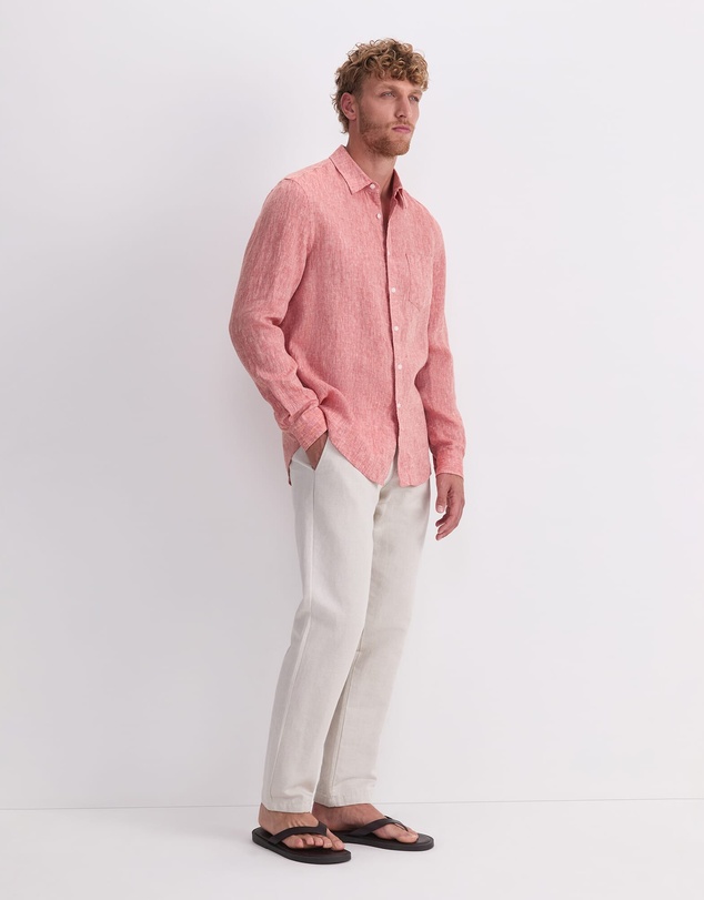 Sportscraft - Long Sleeve Linen Yarn Dyed Shirt