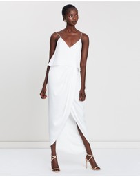 Shona Joy - Draped Cocktail Frill Dress