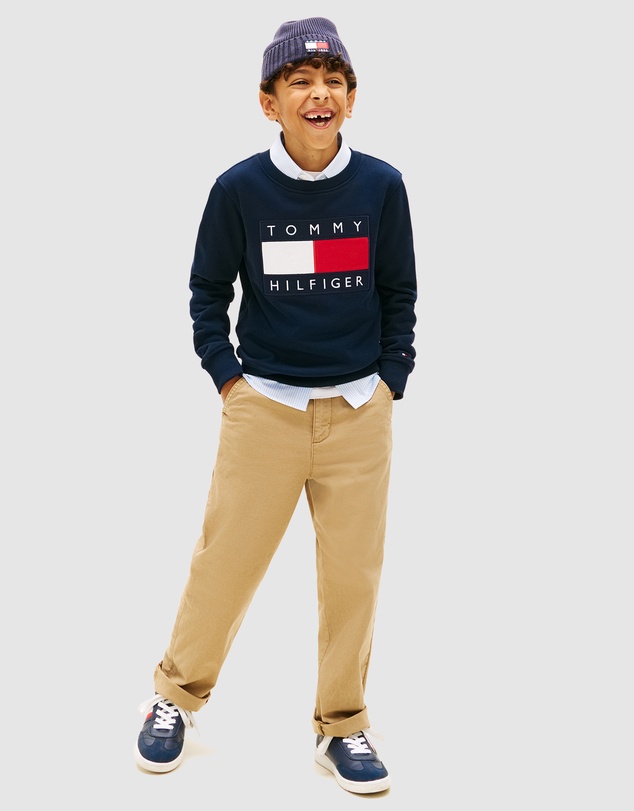 Tommy Hilfiger - Heritage Flag Applique Crew Neck Sweatshirt - Kids