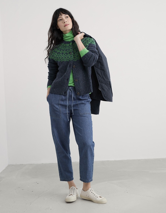 Seasalt - Seasalt Cornwall Navy Port Kinnis Fair Isle Cardigan