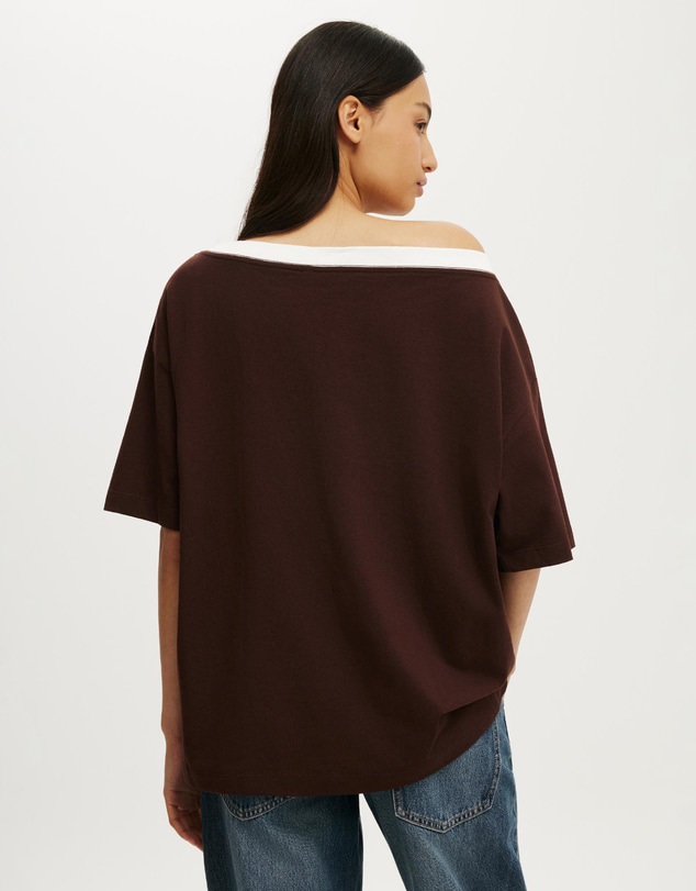 Cotton On - Boxy Off Shoulder Short Sleeve Tee