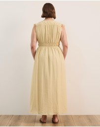 Atmos&Here Curvy - Luna Linen Blend Sleeveless Gathered Maxi Dress