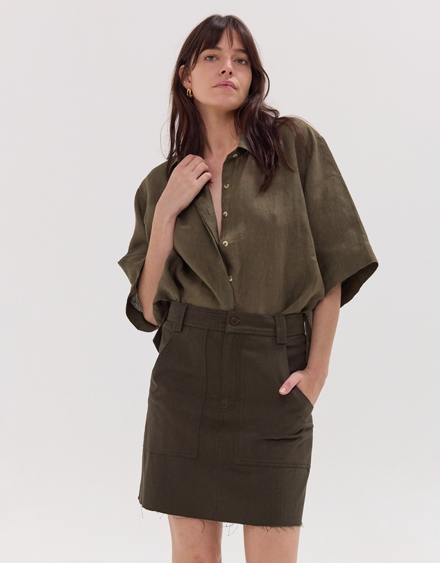 Cloth & Co. - The Short Element Skirt | Dark Olive