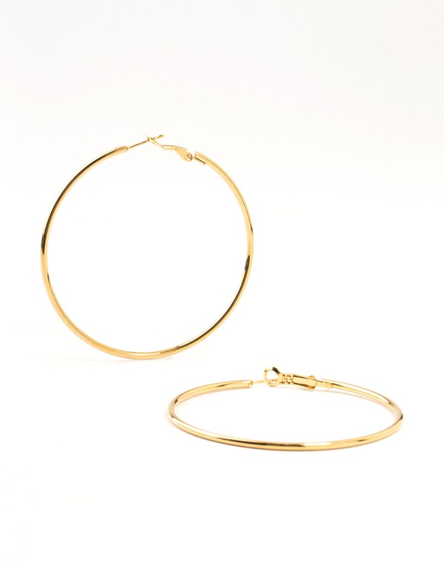 Lovisa - Gold Plated Surgical Steel Classic Hoop Earrings 60MM