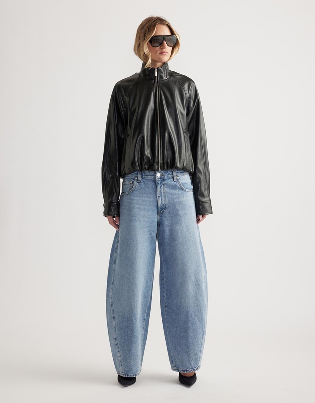 Decjuba - Ari Faux Leather Bomber Jacket