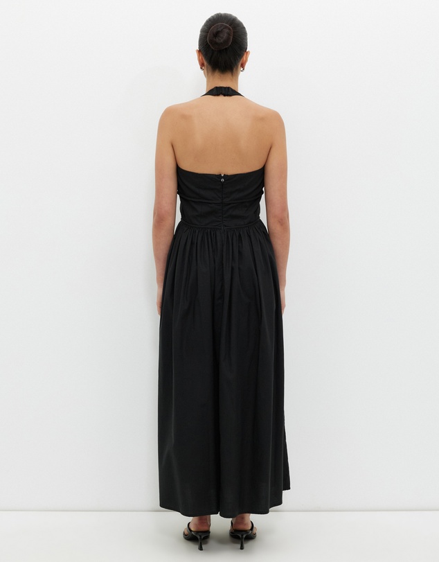 Calli - Contrast Bind Halter Midi Dress