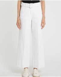 Marella - White Belted Trousers