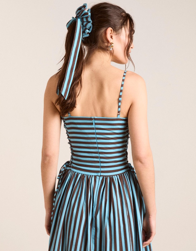 Damson Madder - Angelina Midi Dress With Lace Up