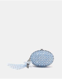 Self Portrait - Oval Crystal Chain Clutch Bag