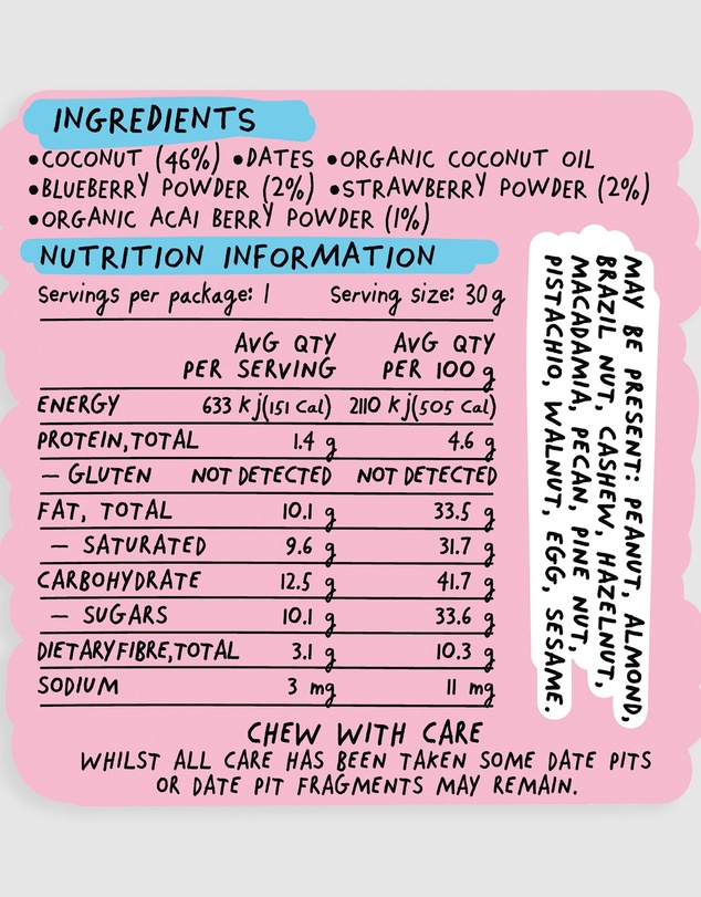 Blue Dinosaur - Berry & Coconut Hand-Baked Bite - 18x30g
