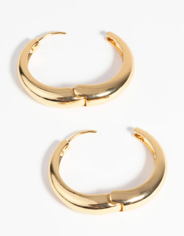 Lovisa - Gold Plated Medium Huggie Hoop Earrings