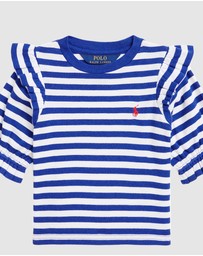 Polo Ralph Lauren - Striped Ruffled Cotton-Modal Top (2YRS-6.5YRS)