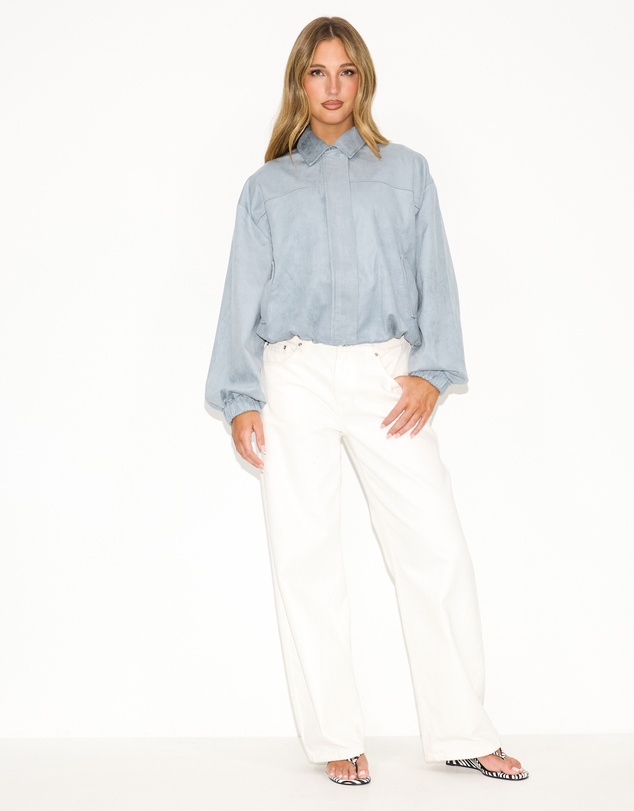 Dazie - Hailey Faux Suede Bomber Jacket
