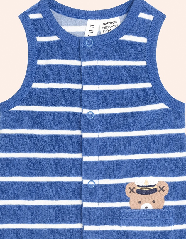 Huxbaby - Nautical Peekaboo Hux Towelling Romper - Babies