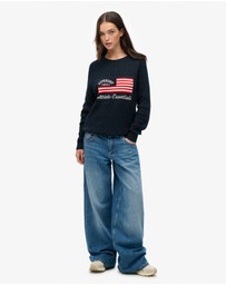 Superdry - Slouchy Cable Flag Knit