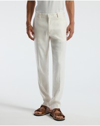 Calibre - Washed Stretch Linen Pant Ivory