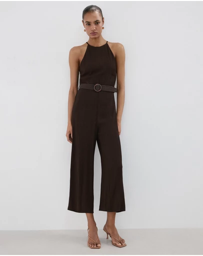 M.N.G - Halter-Neck Jumpsuit with Belt