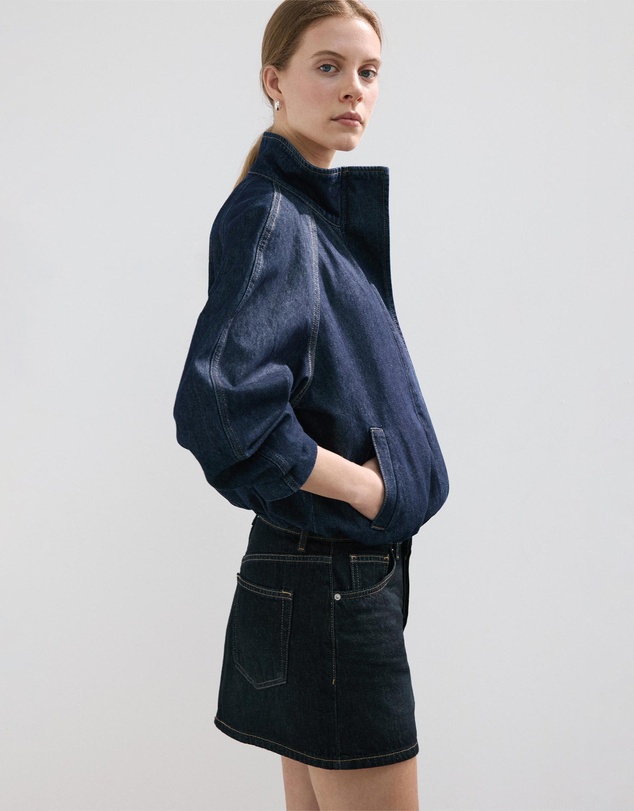 M.N.G - Low-Rise Denim Mini Skirt