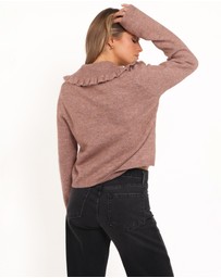 Petal & Pup - Carmello Frill Collar Cardigan - Mocha