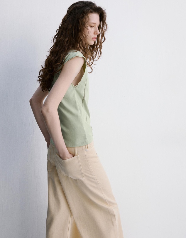 M.N.G - Embroidered Cutwork Cotton T-Shirt