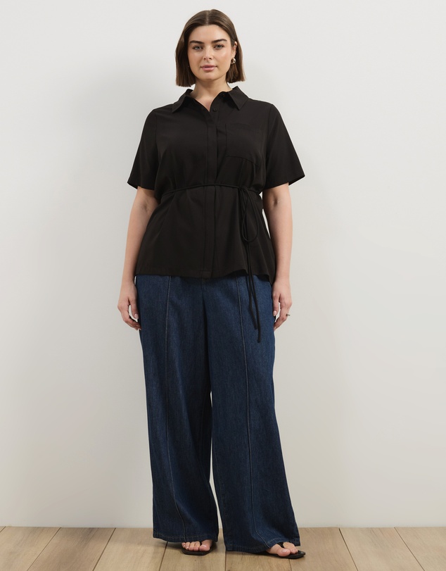 Atmos&Here Curvy - Alma Denim Chambray Pants