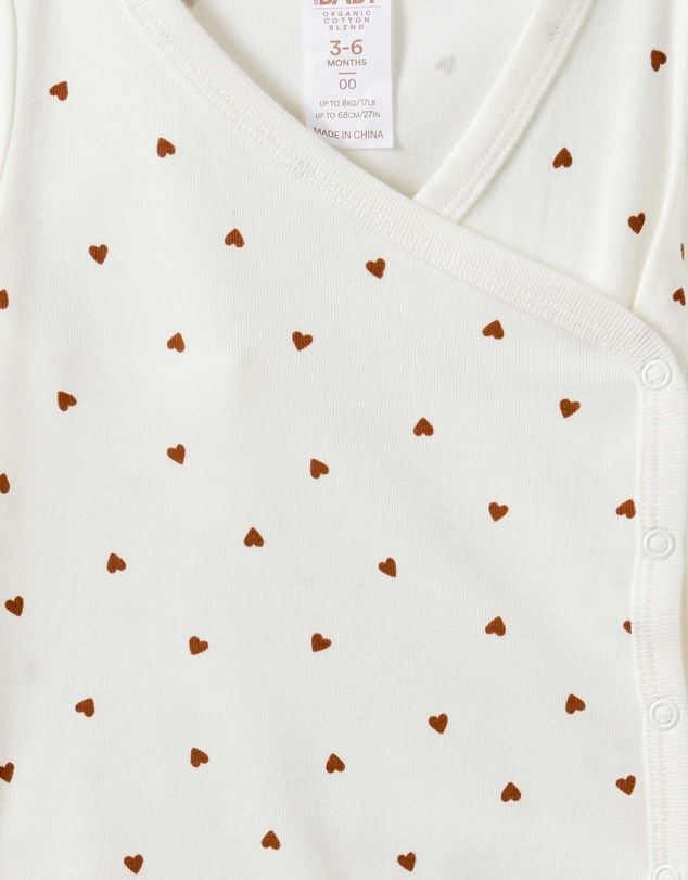 Cotton On Kids - Organic Cross Over Long Sleeve Bubbysuit