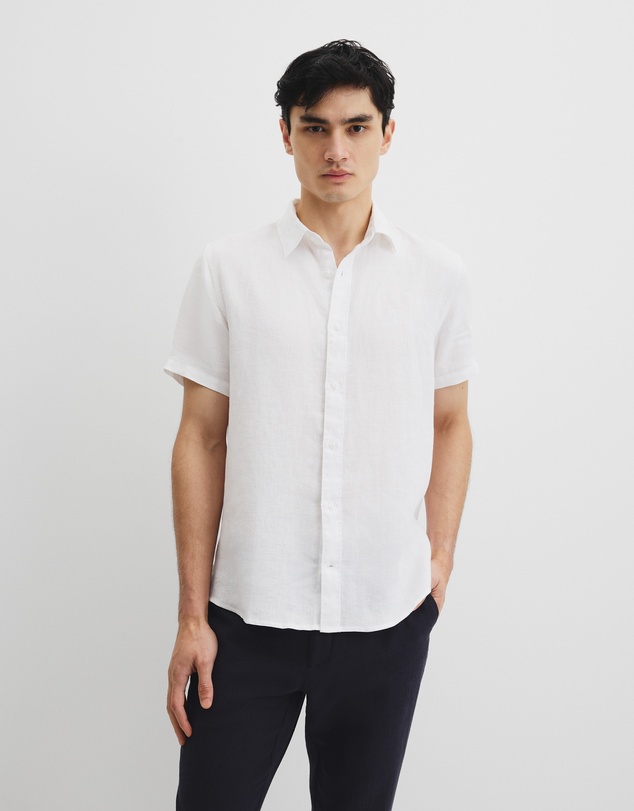 Country Road - Regular Fit Organically Grown Linen Short Sleeve Shirt