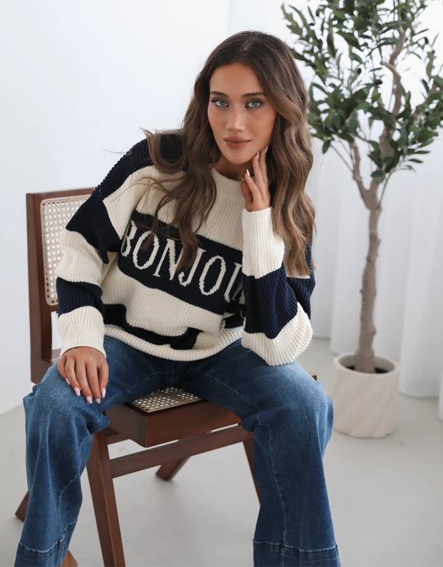 Esther & Co - Alisson Knit - Navy Multi