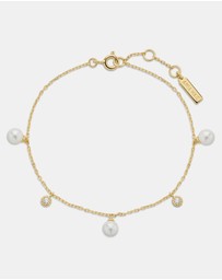 Ania Haie - Ania Haie Gold Shell Pearl & Sparkle Drop Station Bracelet