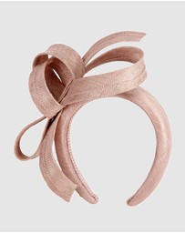 Max Alexander - Dusty Pink Sinamay Bow Racing Fascinator Headband