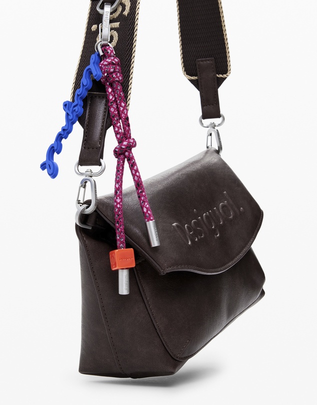 Desigual - Medium faux suede bag with 3D logo