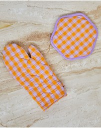 Mosey Me - Kumquat Bloom Seersucker Oven Mitt