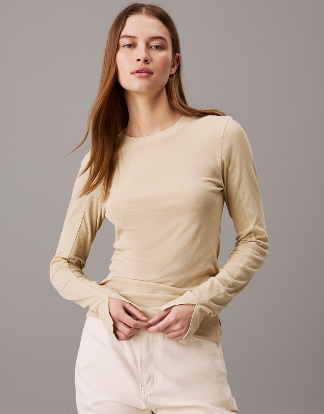 Calvin Klein Jeans - Sheer Knit Long Sleeve Top
