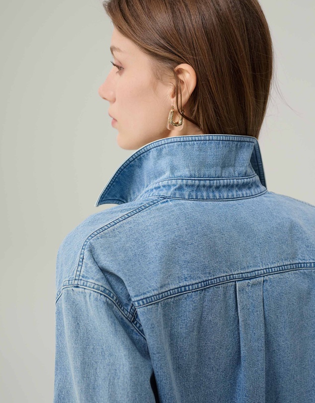 IDA+S - Lara Light Denim Button Down Top