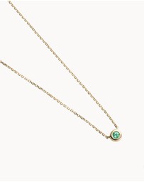 Kirstin Ash - Petite Birthstone Necklace May Emerald