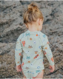 Crywolf - BABY RASH VEST Lucky Days Sage