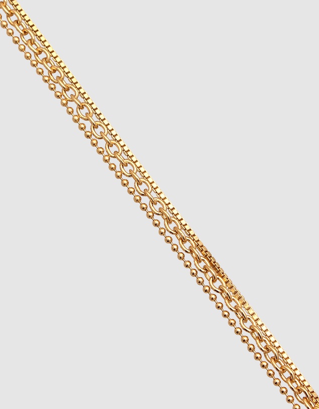 Elli Jewelry - Bracelet Triple Chain 925 Sterling Silver Gold-Plated