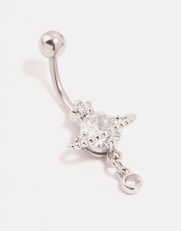 Lovisa - Surgical Steel Cubic Zirconia Planet Belly Bar
