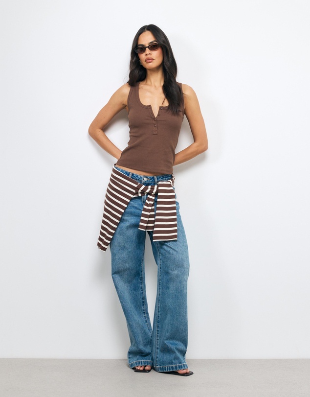 AERE - Ribbed Button Tank