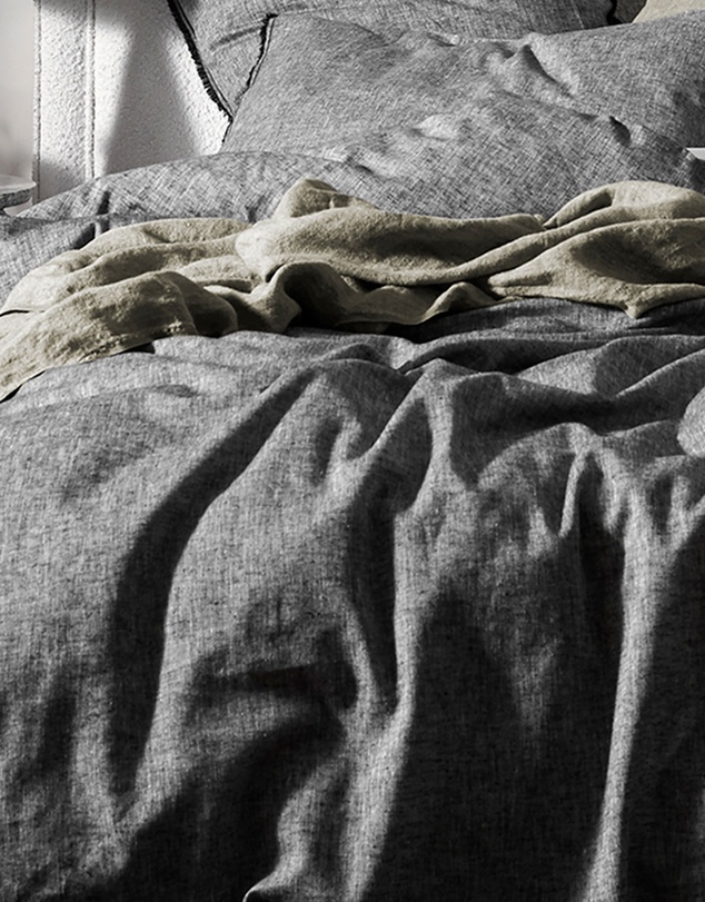 Aura Home - Chambray Fringe Quilt Cover